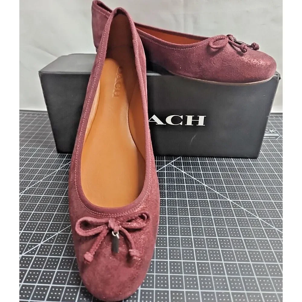 Coach Lola Ballet Bordeaux Suede shoes woman Sz US 9.5 M‎